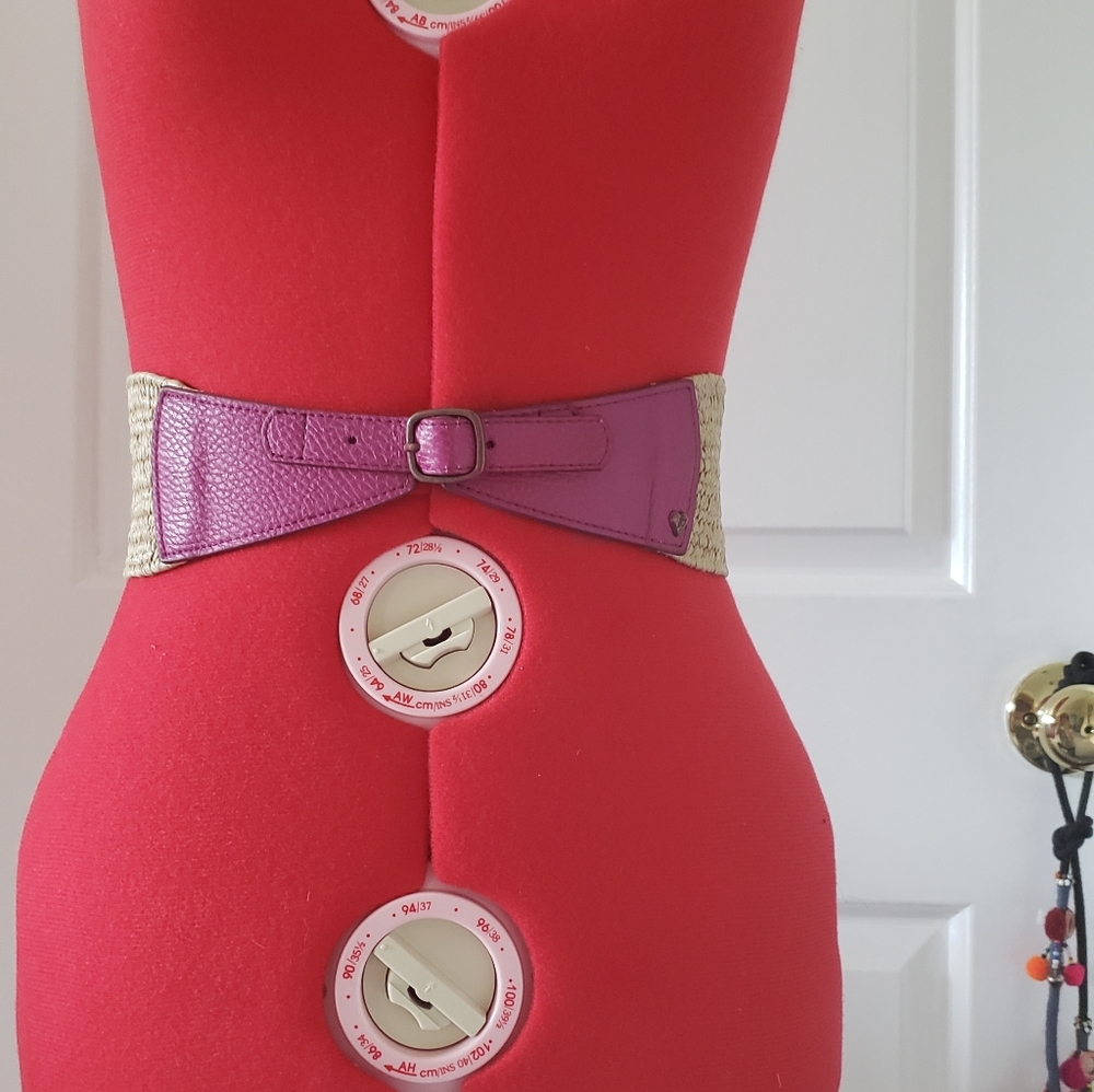 NWOT Leather & Linen Belt